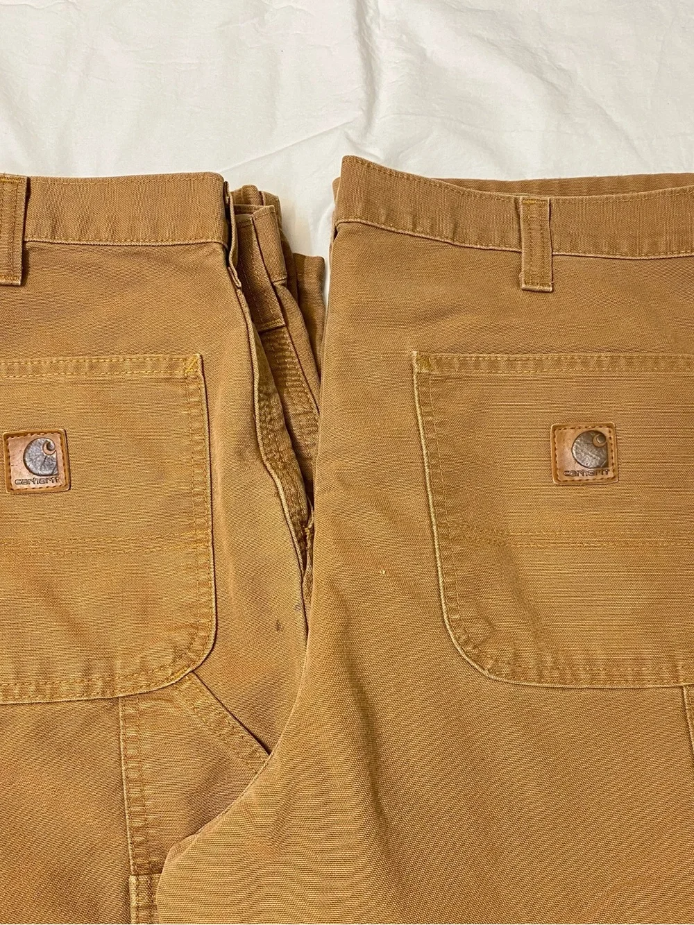 2 vintage Carhartt pants, fair condition Size 36 by 30 Some Stains and Flaws